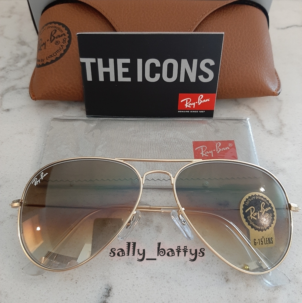 RayBan (Store Display) Aviator Gradient Brown Lenses RB3025 - Picture 4 of 13